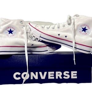 White Converse high top Shoe, new with box